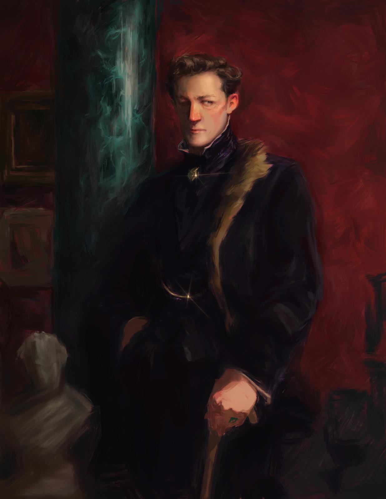 Painterly portrait of an Arcantra aristocrat.